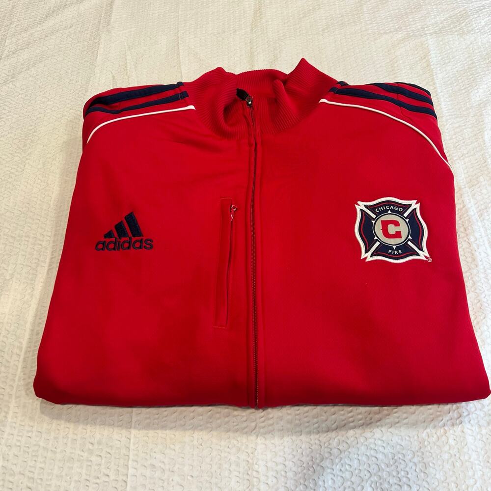 Adidas Chicago fire soccer full zip jacket men XL